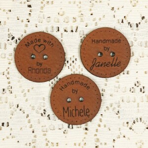 Vegan Product Tags,Round Vegan Crochet Labels,Vegan Leather Tags,Custom Knitting Labels,Vegan Leather Crochet Labels,Vegan Labels,Tags image 3