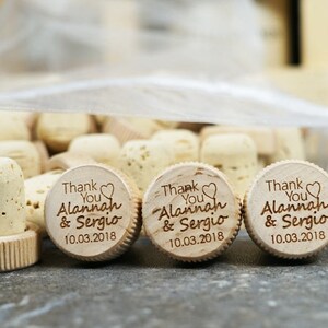 Wedding Cork Favors, Personalized Wedding Cork Favors, Wine Cork Top, Wedding Reception Favors, Party Favor Wine Bottle Stopper, Party Favor