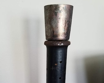 Vintage wood spindle candle holder