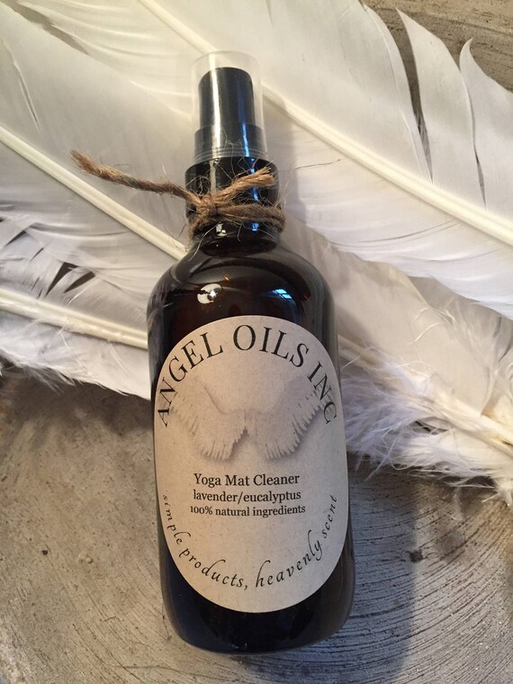 YOGA MAT CLEANER, antibacterial and disinfectant- Pure Lavender/Eucalyptus oils makes you feel calm & your mat clean. By AngelOilsInc
