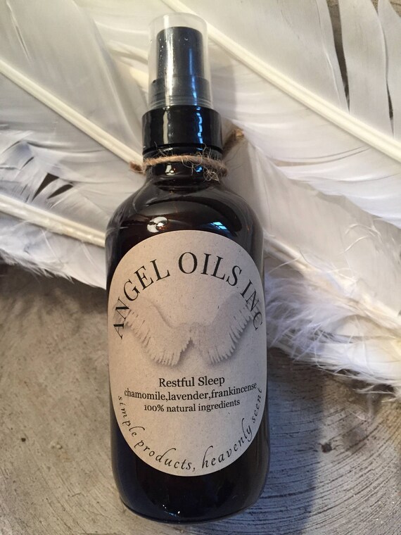 RESTFUL SLEEP MIST-Enjoy a beautiful nights sleep with Pure&Natural chamomile/lavender/frankincense essential oils. By AngelOilsInc.
