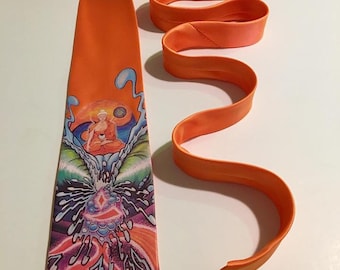 Buddha Necktie, Yin and Yang , Cool and Artsy, Fun. Birthday Gift, Wedding, Father's Day, Christmas