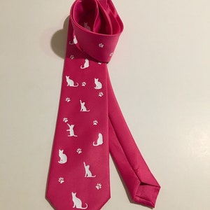 Cats , Cat Lover Necktie, Pink Tie, Cool, Unique and Fun, Birthday Gift, Wedding, Christmas, Father's Day, Valentine's image 6