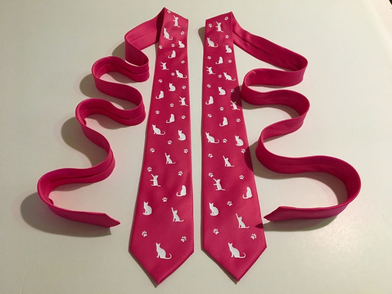 Cats , Cat Lover Necktie, Pink Tie, Cool, Unique and Fun, Birthday Gift, Wedding, Christmas, Father's Day, Valentine's image 7