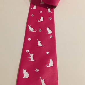 Cats , Cat Lover Necktie, Pink Tie, Cool, Unique and Fun, Birthday Gift, Wedding, Christmas, Father's Day, Valentine's image 8