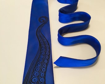 Octopus Necktie, Blue Necktie