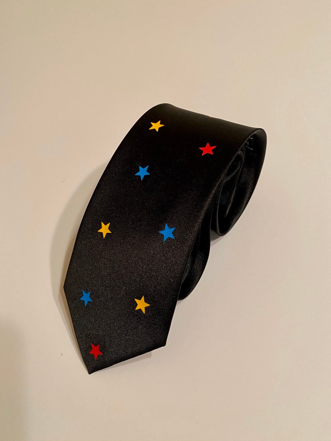Red, Blue and Yellow Stars Necktie, Cool, Unique and Fun, Birthday Gift, Wedding, Christmas, Father's Day, Valentine's - Etsy