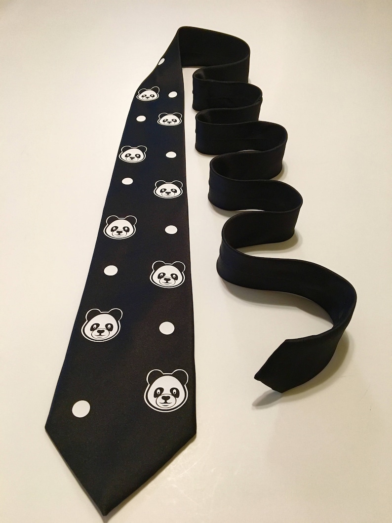 Panda Necktie, Pandas Lover, Great Gift, Cute, Wedding, Birthday, Christmas image 1