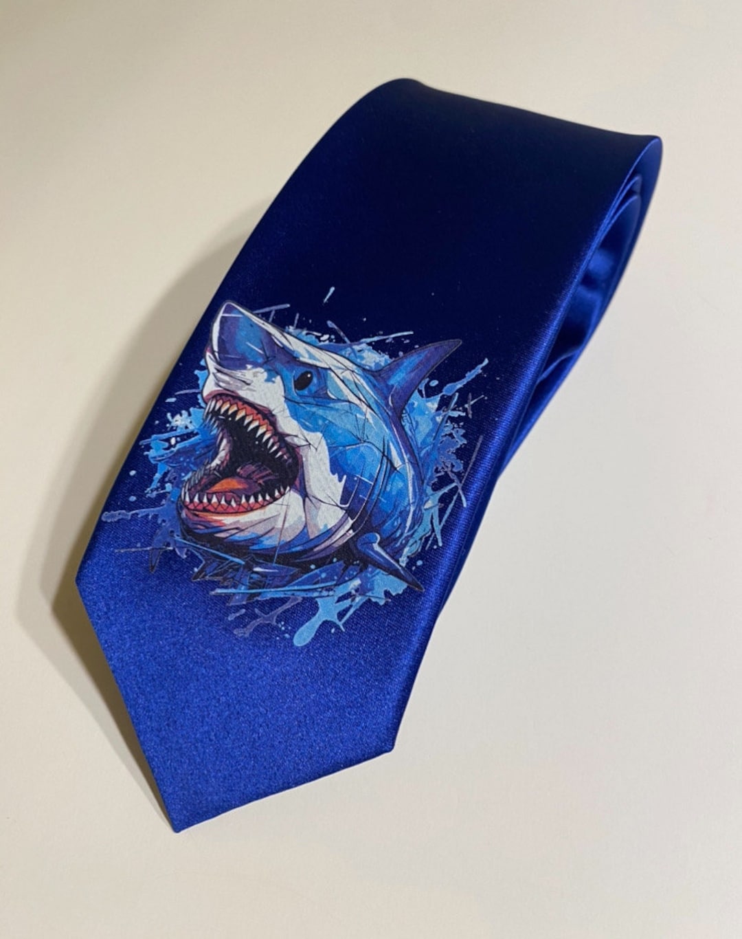 Shark Necktie, Cool Tie, Fun, Great Gift, Ocean, Birthday, Anniversary ...