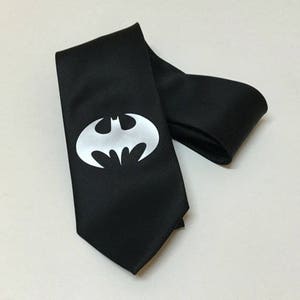 Superhero Necktie, Silver Logo, Cool, Unique and Fun, Birthday Gift, Wedding, Christmas, Father's Day, Valentine's image 2