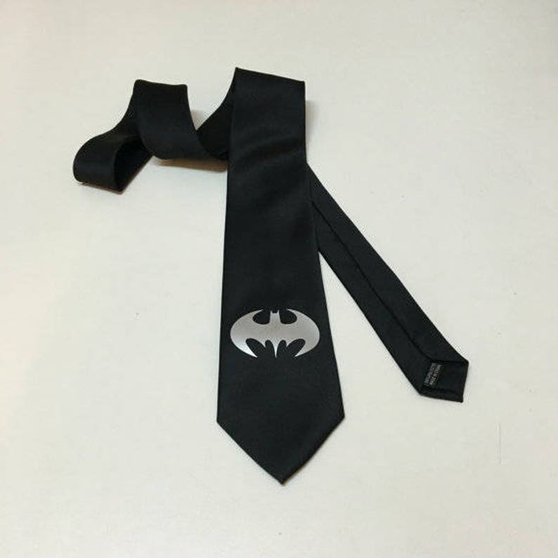 Superhero Necktie, Silver Logo, Cool, Unique and Fun, Birthday Gift, Wedding, Christmas, Father's Day, Valentine's image 5
