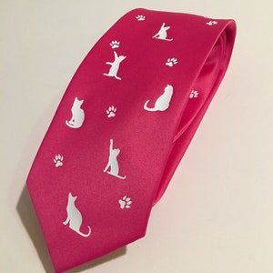 Cats , Cat Lover Necktie, Pink Tie, Cool, Unique and Fun, Birthday Gift, Wedding, Christmas, Father's Day, Valentine's image 9