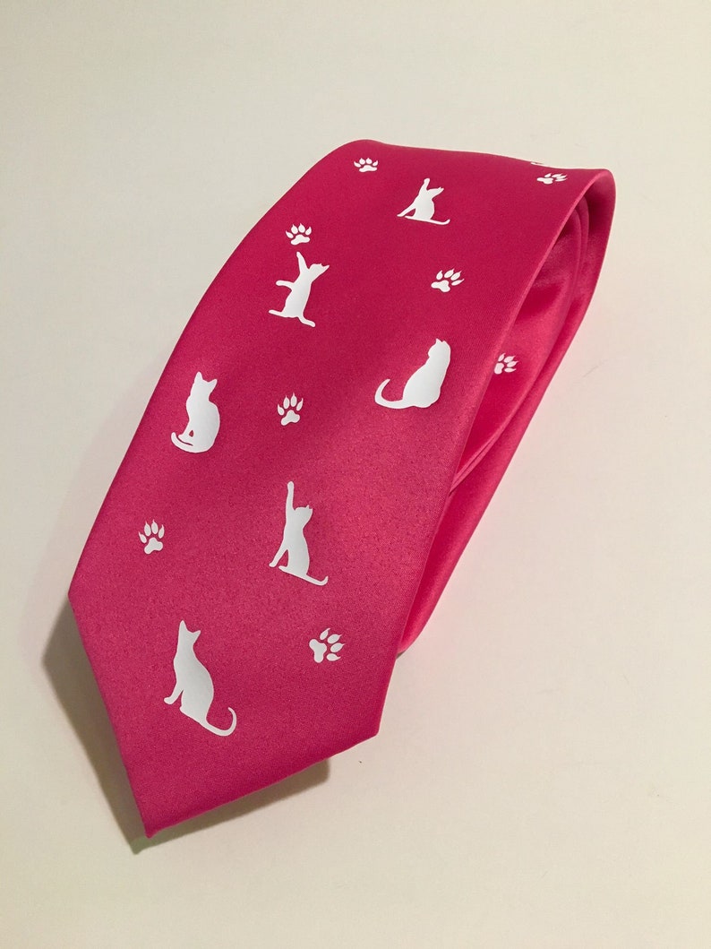 Cats , Cat Lover Necktie, Pink Tie, Cool, Unique and Fun, Birthday Gift, Wedding, Christmas, Father's Day, Valentine's image 9