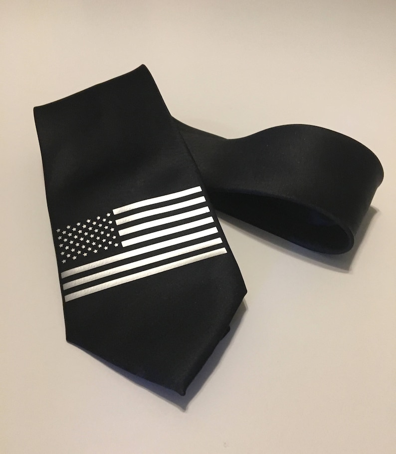 Valentine/'s Cool American Flag Necktie Christmas Silver Logo Unique and Fun Wedding Birthday Gift Father/'s Day