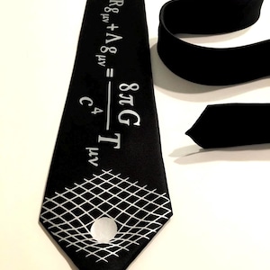 Curvature of Space Necktie , Science Necktie, Einstein, Formulas, Math, Birthday Gift, Christmas, Father's Day, Wedding, Nerds, Geeks Tie