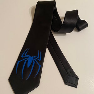 Amazing Spider-Man Blue Novelty Tie - Classic Length, Polyester Silk Feel