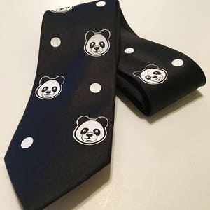 Panda Necktie, Pandas Lover, Great Gift, Cute, Wedding, Birthday, Christmas image 3