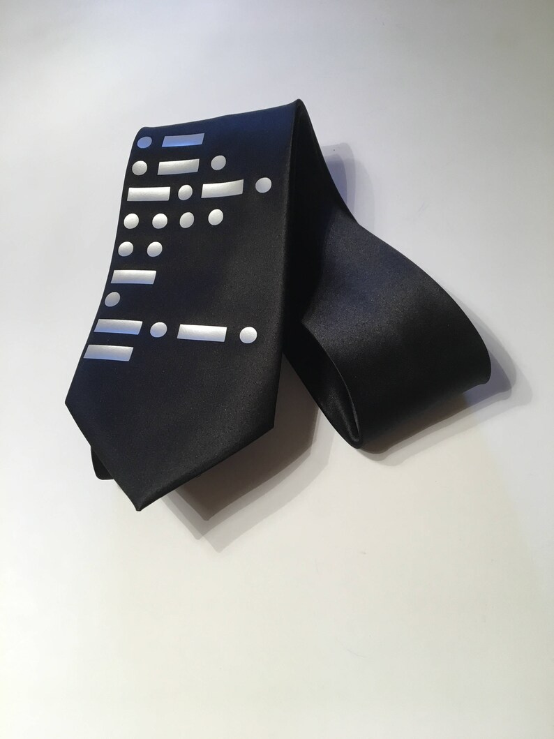 Morse Code Very Cool Necktie Any Text You Wantblack Necktie - Etsy