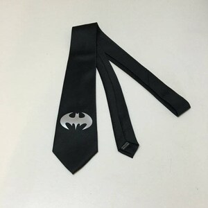 Superhero Necktie, Silver Logo, Cool, Unique and Fun, Birthday Gift, Wedding, Christmas, Father's Day, Valentine's image 3