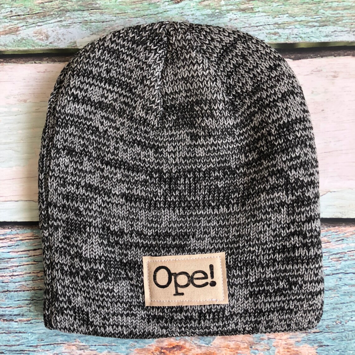 Ope Excuse Me Funny Midwestern Slang Saying on Soft Knit Winter Hat