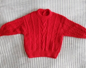 Kids clothes, Unisex jumper, red jumper, winter clothing, childrens clothing