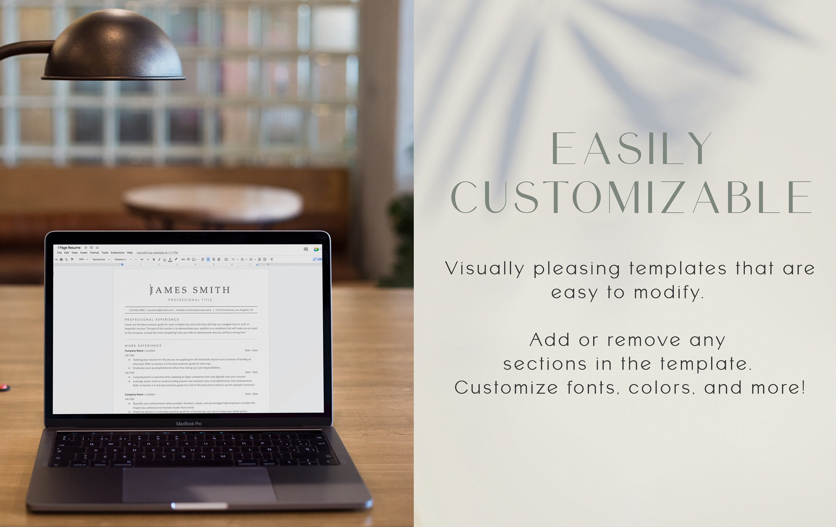 Resume Template Google Docs ATS Friendly Resume Template Etsy
