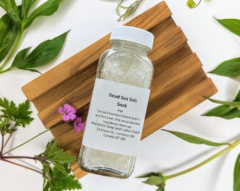 Dead Sea Salt foot soak - vegan, plant based spa gifts, clean skincare, secret Santa gifts, Christmas, holiday gifts, basket fillers