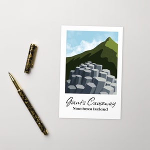 Impressão de cartão postal de viagem Giant's Causeway | Irlanda do Norte, Reino Unido, impressão de arte de cartão postal, ideia de presente, lembrança, cartão de felicitações | 4 x 6 pol.