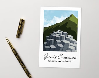 Giant’s Causeway Travel Art Postcard Print | Northern Ireland UK Postcard Art Print Design Gift Idea Souvenir Greeting Card | 4x6 in