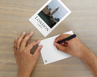 postale d'art de voyage de Londres | Illustration de la ville imprimée | Big Ben Londres | Idées cadeaux d'oeuvres d'art souvenirs du Royaume-Uni pour les voyageurs | 4 x 6 pouces
