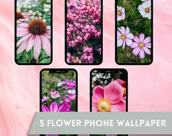 Floral Photography Phone Wallpaper: Pink Flower Pack (Digital Download)