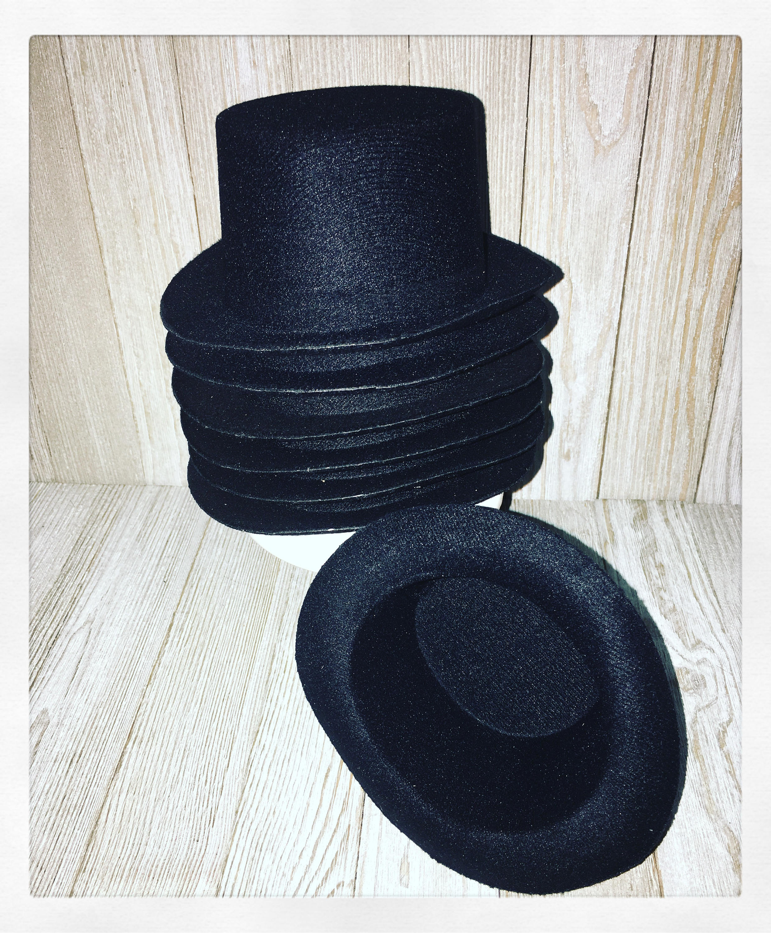 1 Black Mini Top Hat 5.5 FELT HAT craft supply Party costume Etsy