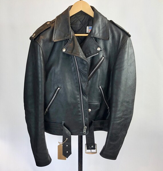 Schott Bros (USA) Leather Motorcycle Jacket Hand V