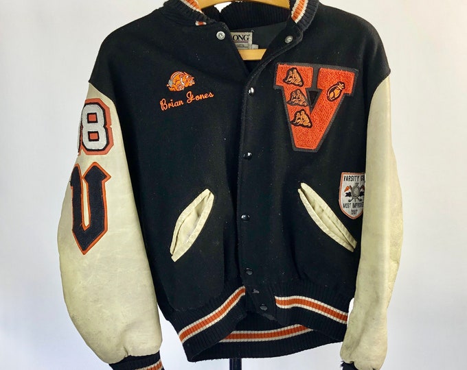 Vintage 1990s Varsity Jacket Wrestling and Golf With Patches Etsy