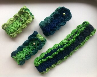 Northern Lights Crochet Necklace and Bracelet Jewelry Set