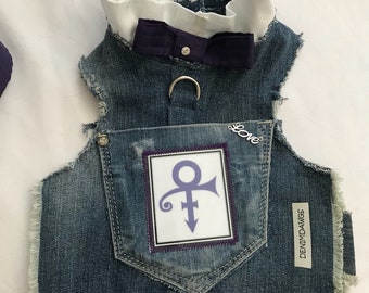 Prince, Purple Rain, Prince Rogers Nelson, Prince Tribute Dog Vest Harness, Ruffled shirt collar, Purple headband