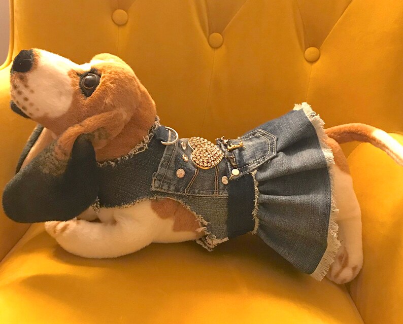 Ruffled Denim Dog Skirt