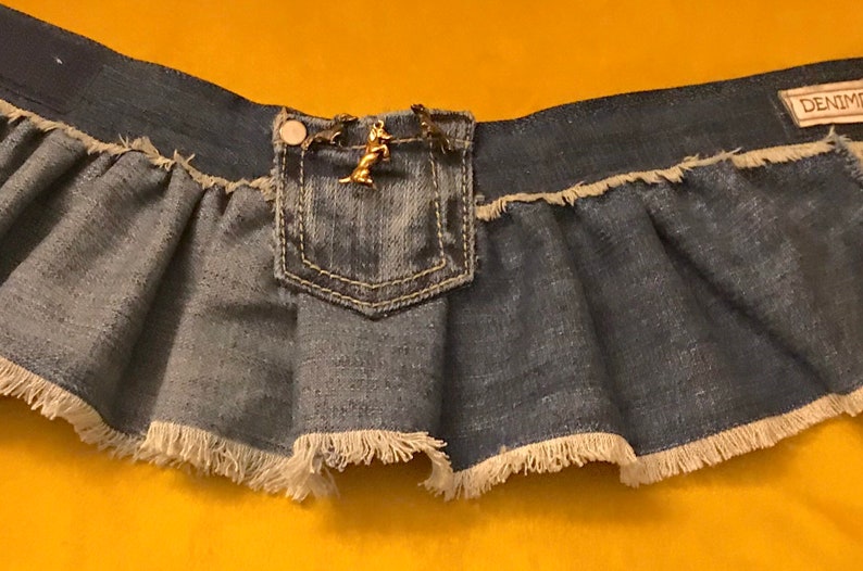 Ruffled Denim Dog Skirt