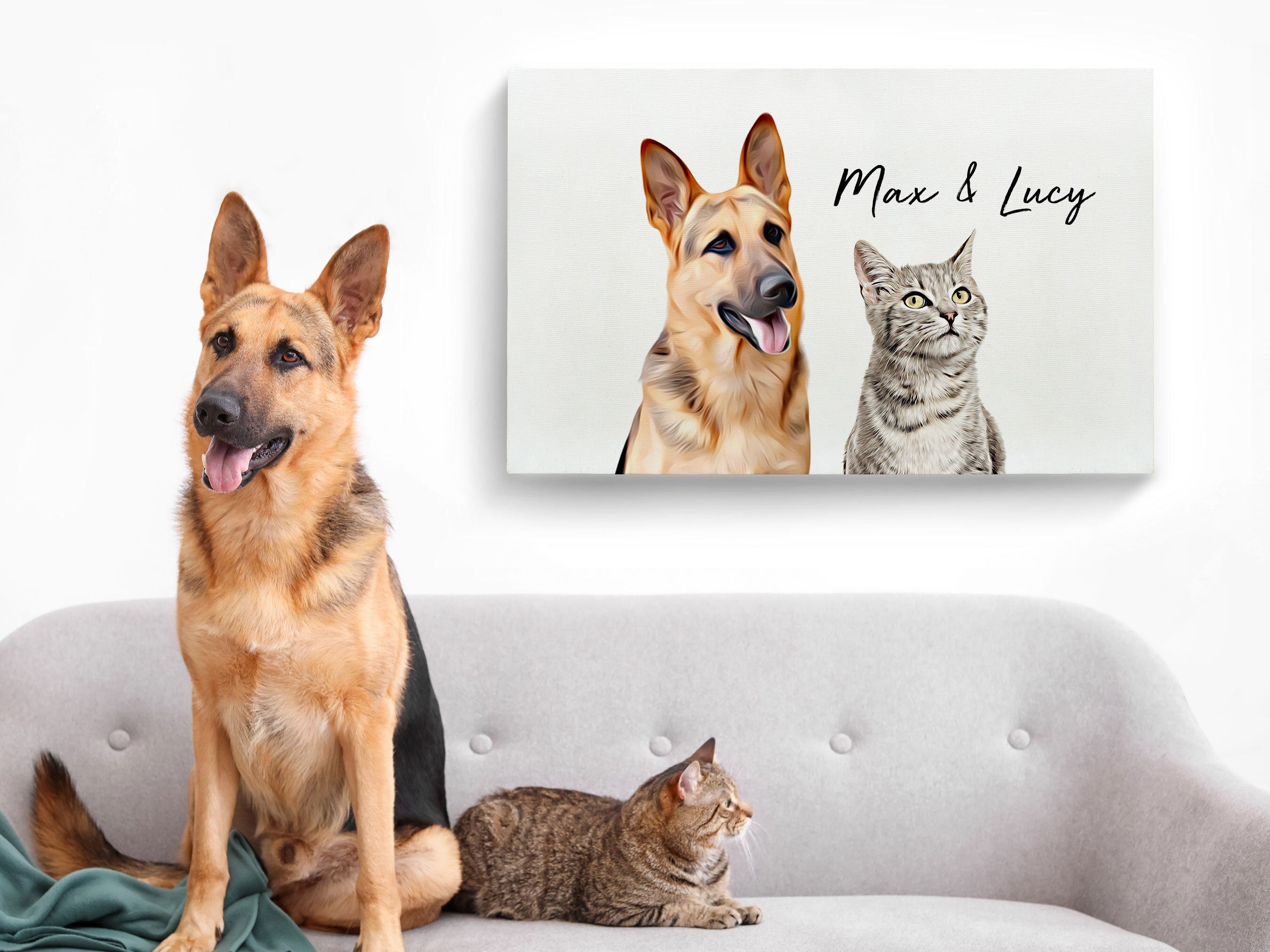 Custom Pet Portrait From Photo - Custom Dog Portrait, Custom Pet ...