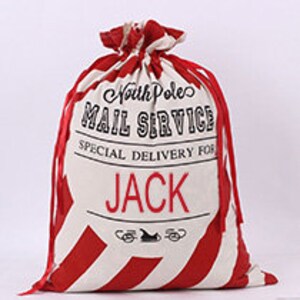Personalised Christmas Sack - Custom Santa Sack, Personalized Bag, Christmas Gift Bag, Large Red Santa Sack image 2