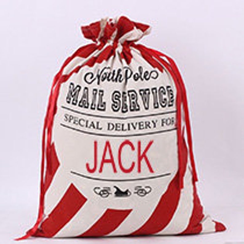 Personalised Christmas Sack - Custom Santa Sack, Personalized Bag, Christmas Gift Bag, Large Red Santa Sack image 2