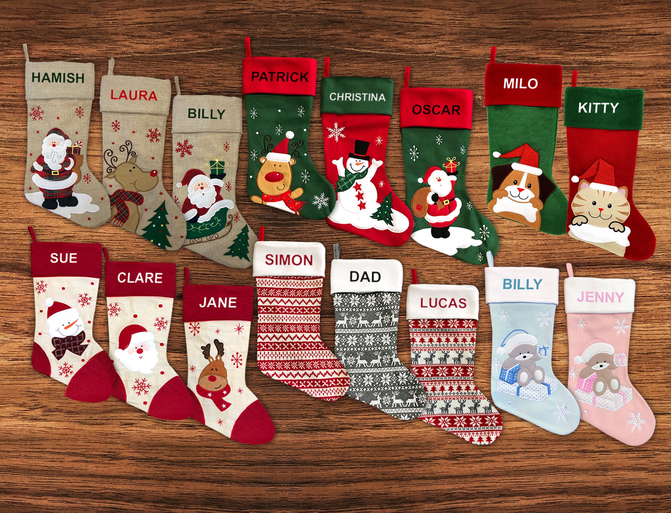 Chaussettes personnalisées Spécial Noël avec visage et motif
