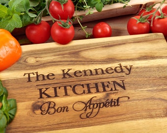 Personalised Acacia Wooden Chopping Board - Custom Cutting Board, Engraved Cutting Board, Chopping Board, Housewarming Gift, Valentines Day