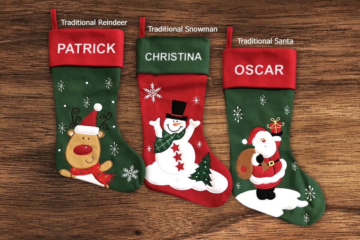 Personalised Christmas Stocking 14 Designs Embroidered - Etsy Australia