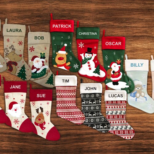 Personalised Christmas Stocking With Your Name Embroidered Etsy UK