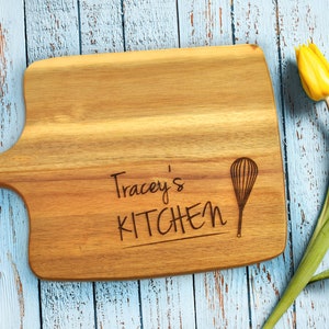 Personalised Acacia Wooden Chopping Board Custom Cutting Board, Engraved Cutting Board, Chopping Board, Housewarming Gift, Valentines Day image 2