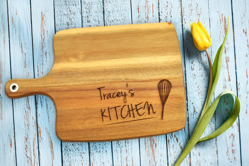 Personalised Acacia Wooden Chopping Board Custom Cutting Board, Engraved Cutting Board, Chopping Board, Housewarming Gift, Valentines Day image 2