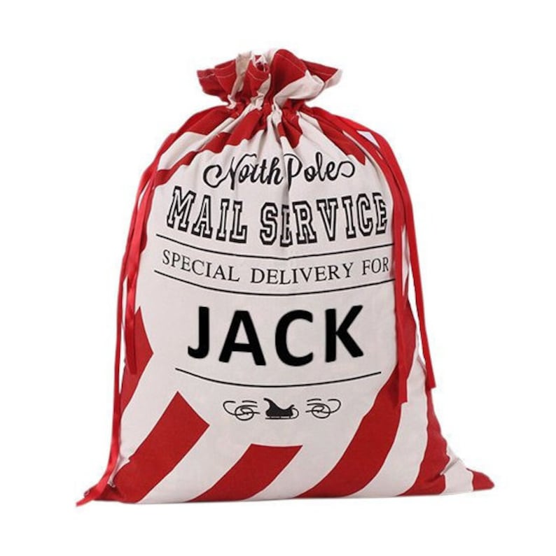 Personalised Christmas Sack - Custom Santa Sack, Personalized Bag, Christmas Gift Bag, Large Red Santa Sack Red Christmas Sack