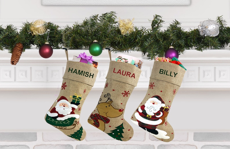 Personalised Christmas Stocking 14 Designs Embroidered - Etsy Australia
