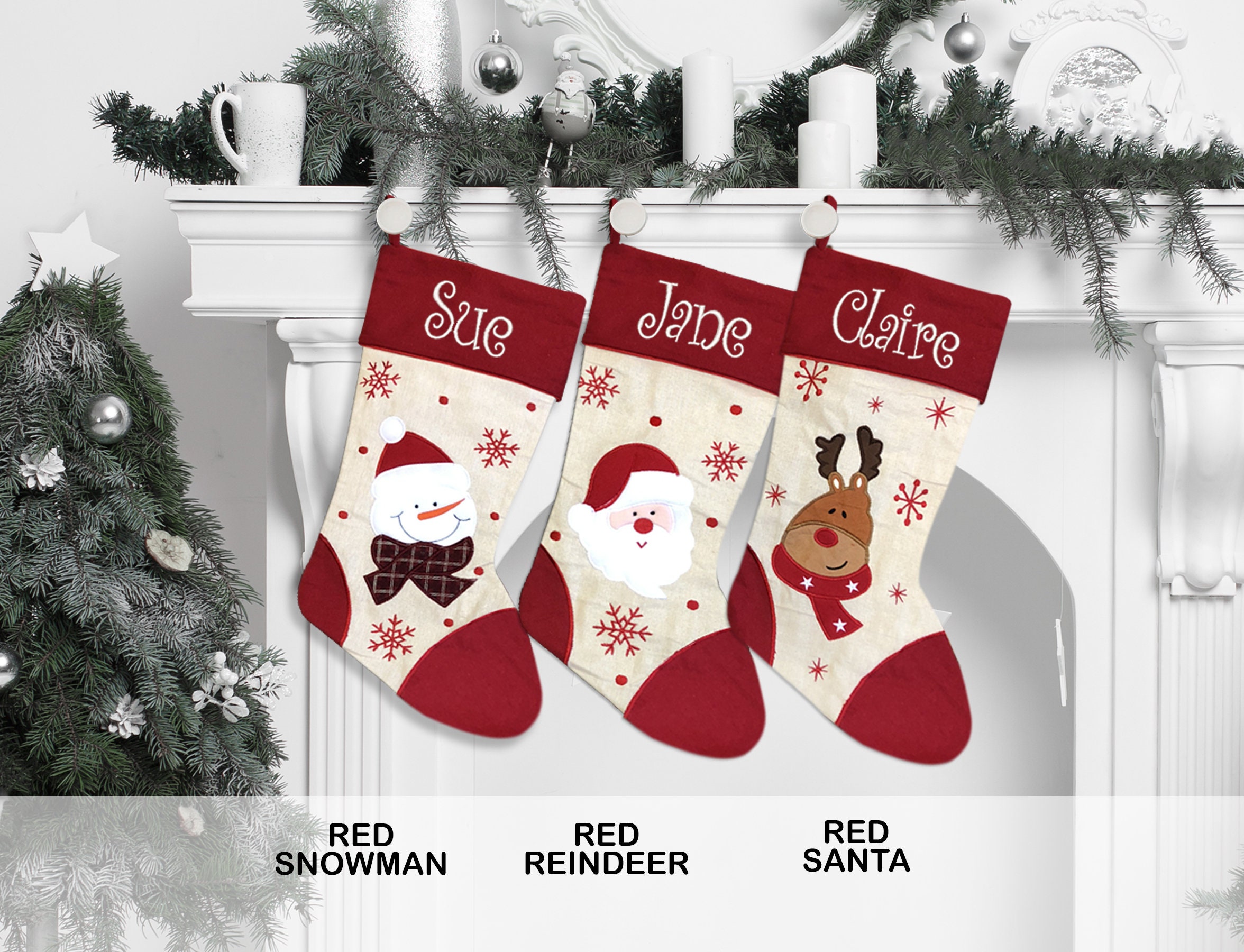 Calza Natalizia Con Lettera Personalizzata, Calza Rossa Di Alta QualitÃ - Foto 4